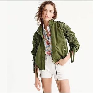 J.CREW Ruched stretch-cotton field jacket
